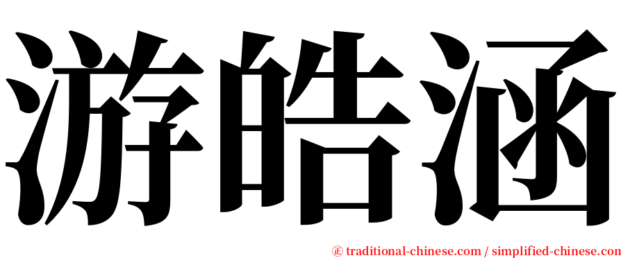 游皓涵 serif font