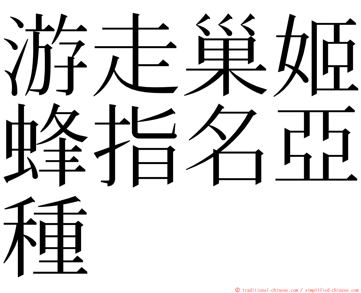 游走巢姬蜂指名亞種 ming font