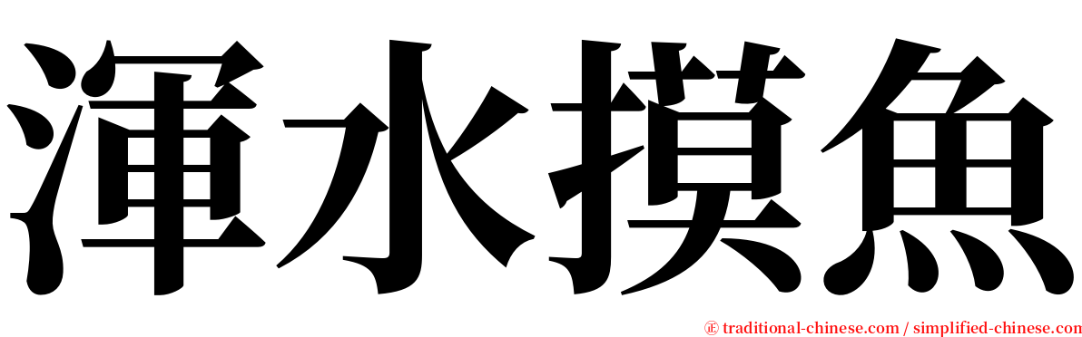 渾水摸魚 serif font