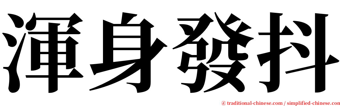 渾身發抖 serif font