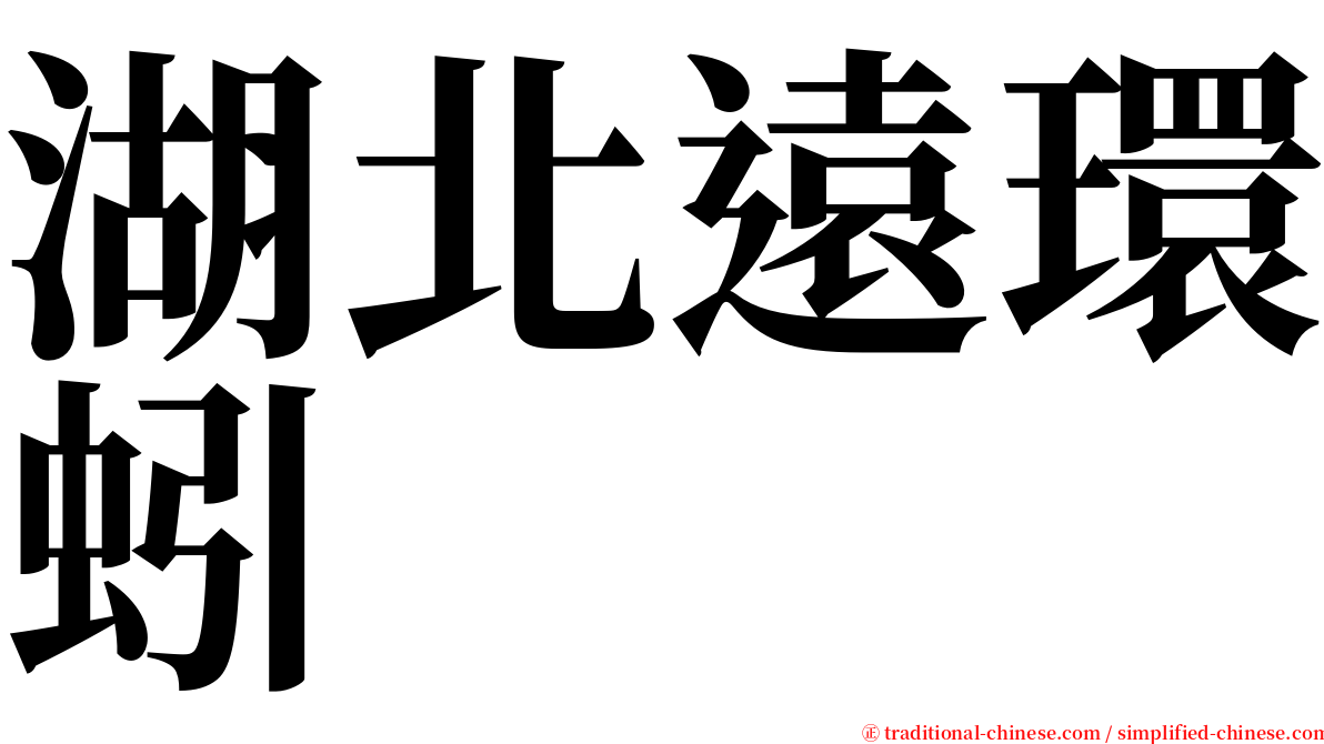 湖北遠環蚓 serif font