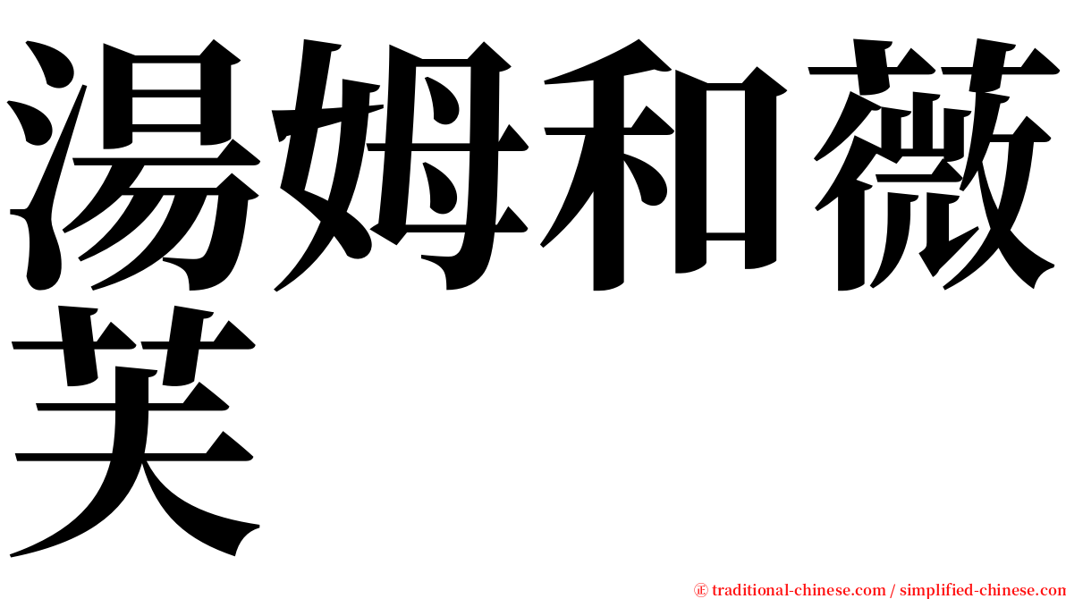 湯姆和薇芙 serif font