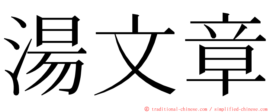 湯文章 ming font