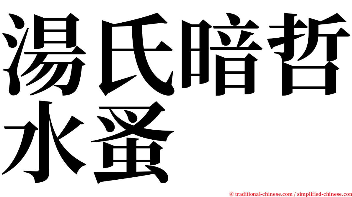 湯氏暗哲水蚤 serif font