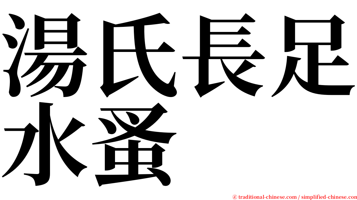 湯氏長足水蚤 serif font