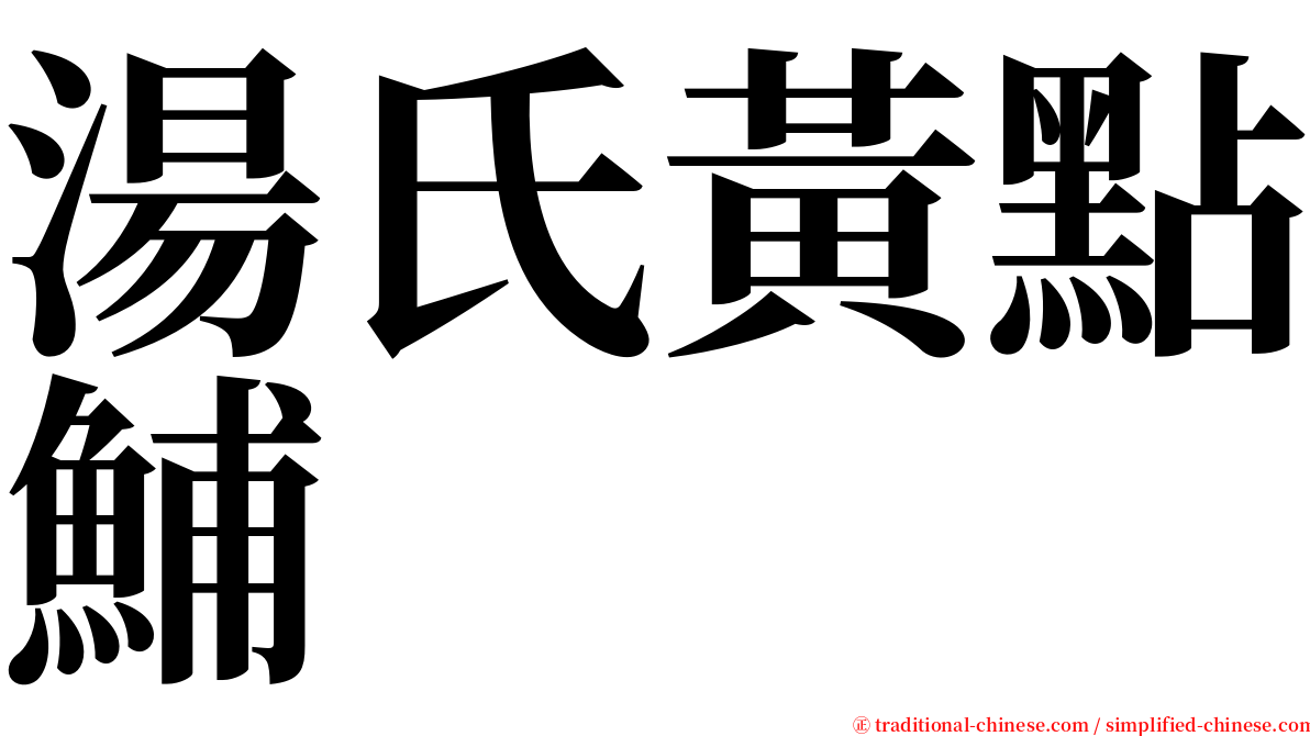 湯氏黃點鯆 serif font