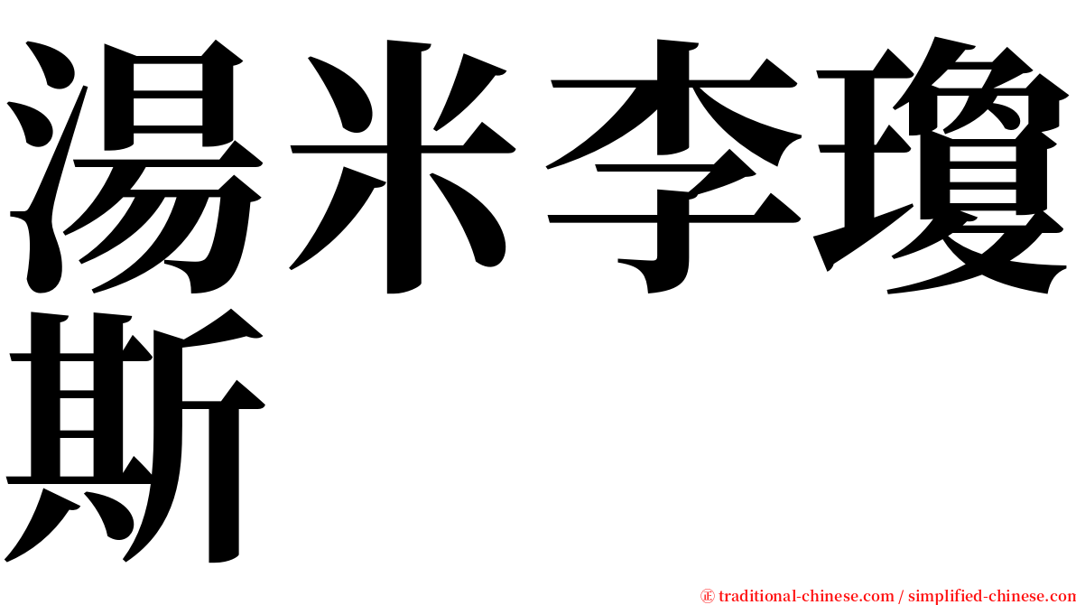 湯米李瓊斯 serif font