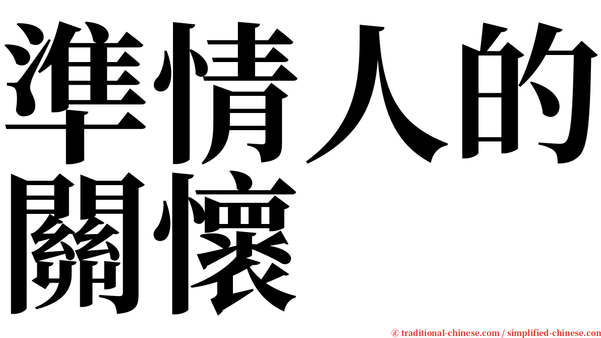 準情人的關懷 serif font