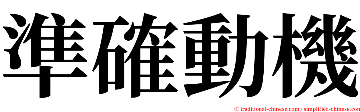 準確動機 serif font