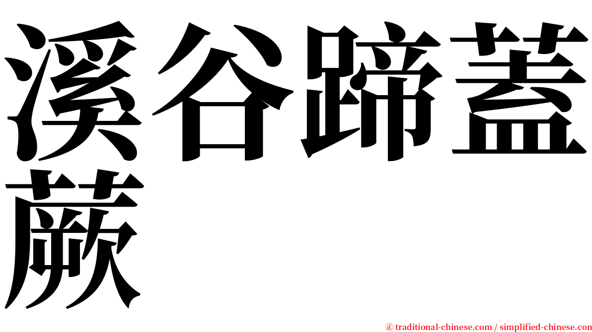 溪谷蹄蓋蕨 serif font