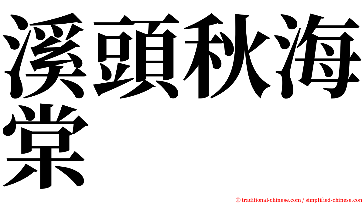 溪頭秋海棠 serif font