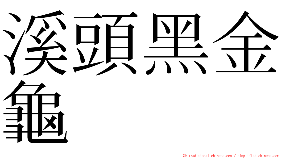 溪頭黑金龜 ming font