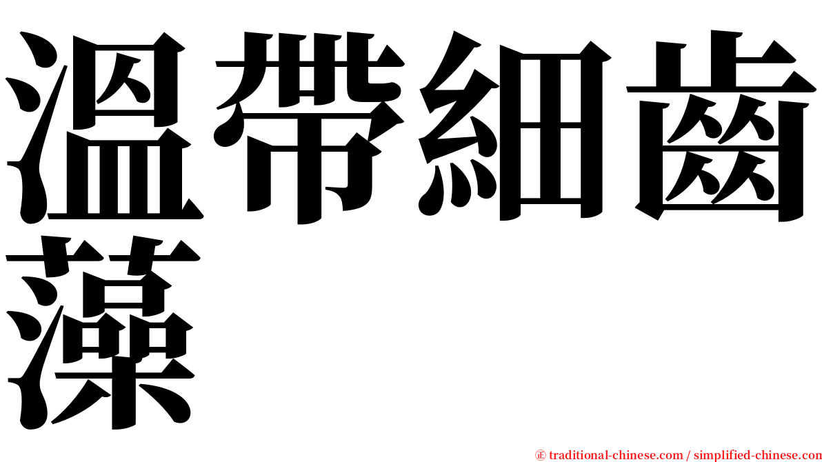 溫帶細齒藻 serif font