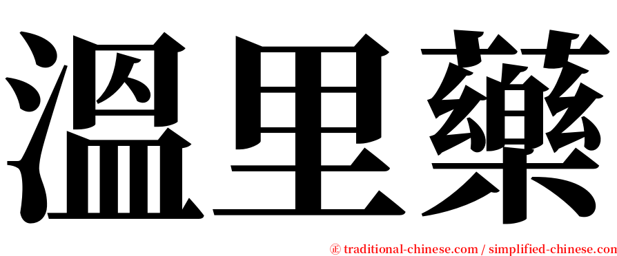 溫里藥 serif font