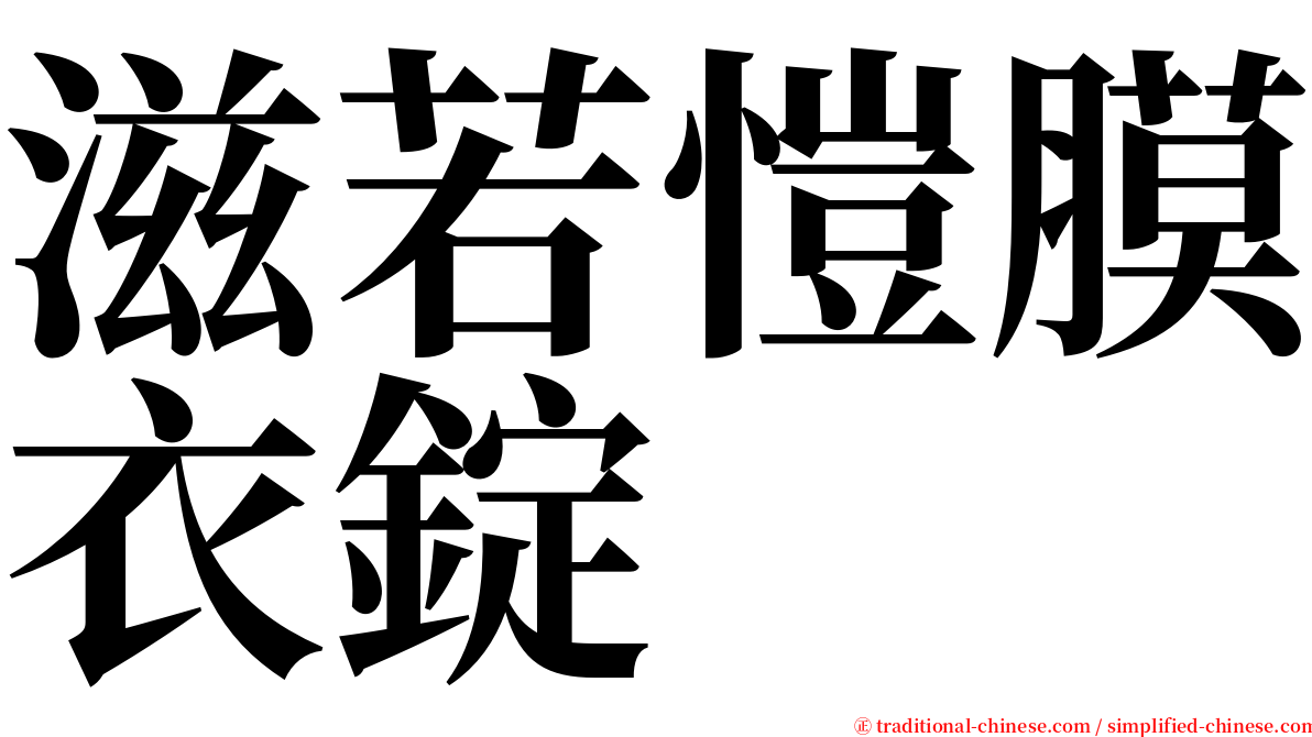 滋若愷膜衣錠 serif font