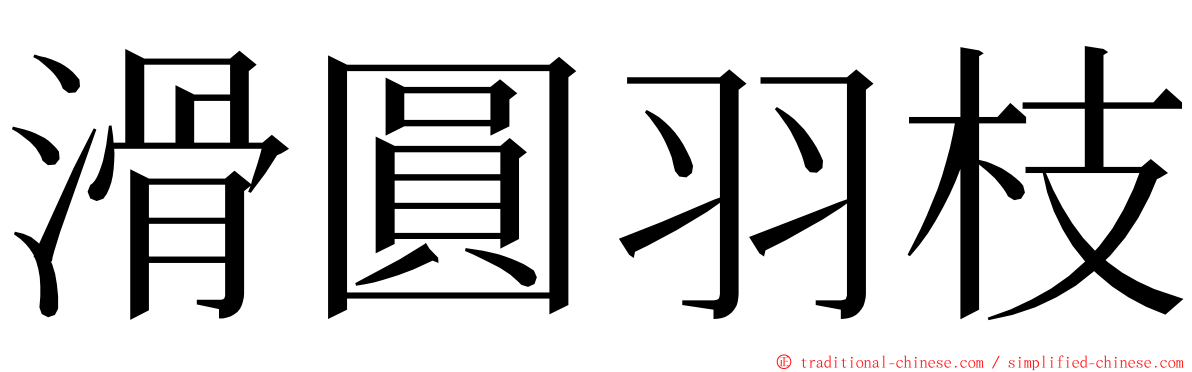 滑圓羽枝 ming font