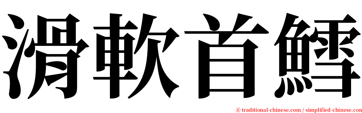 滑軟首鱈 serif font