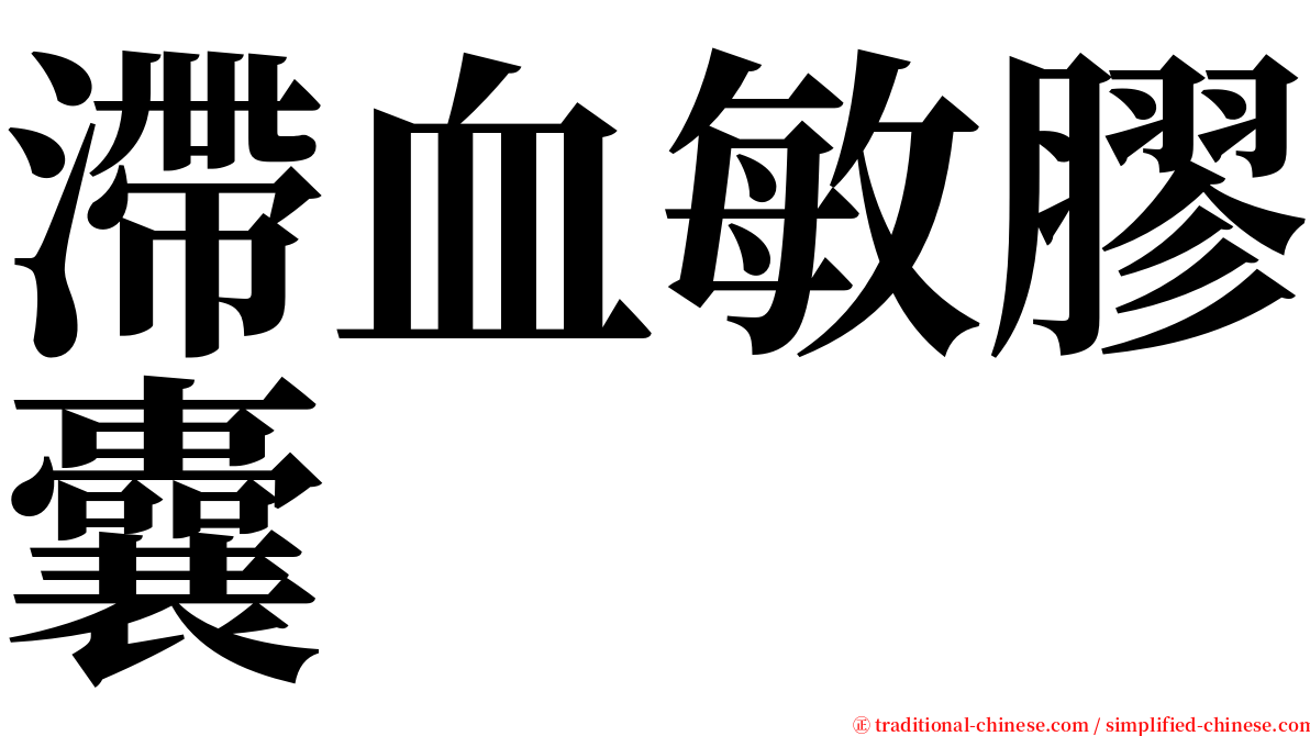 滯血敏膠囊 serif font