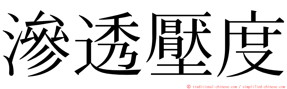 滲透壓度 ming font