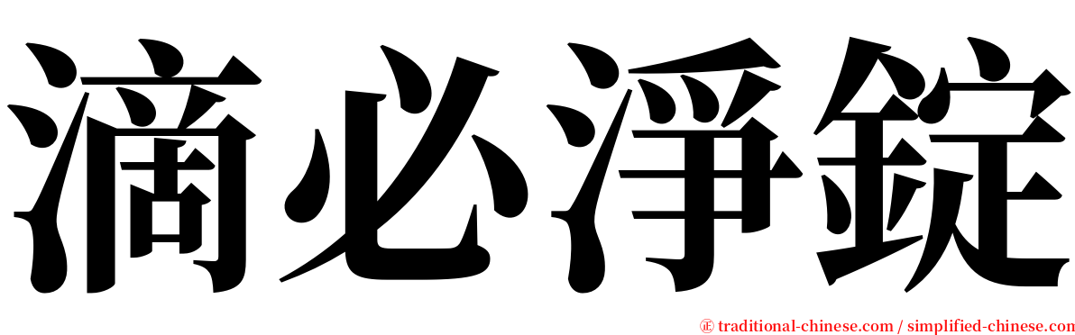 滴必淨錠 serif font