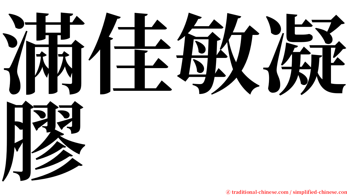 滿佳敏凝膠 serif font