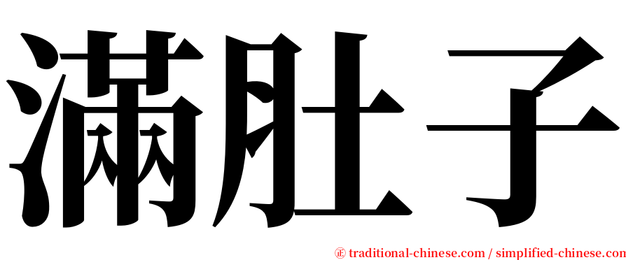 滿肚子 serif font