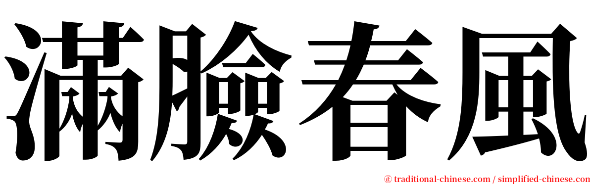 滿臉春風 serif font