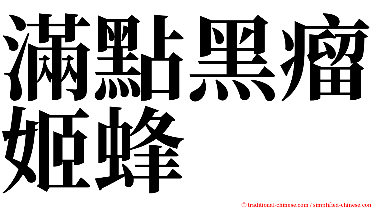 滿點黑瘤姬蜂 serif font