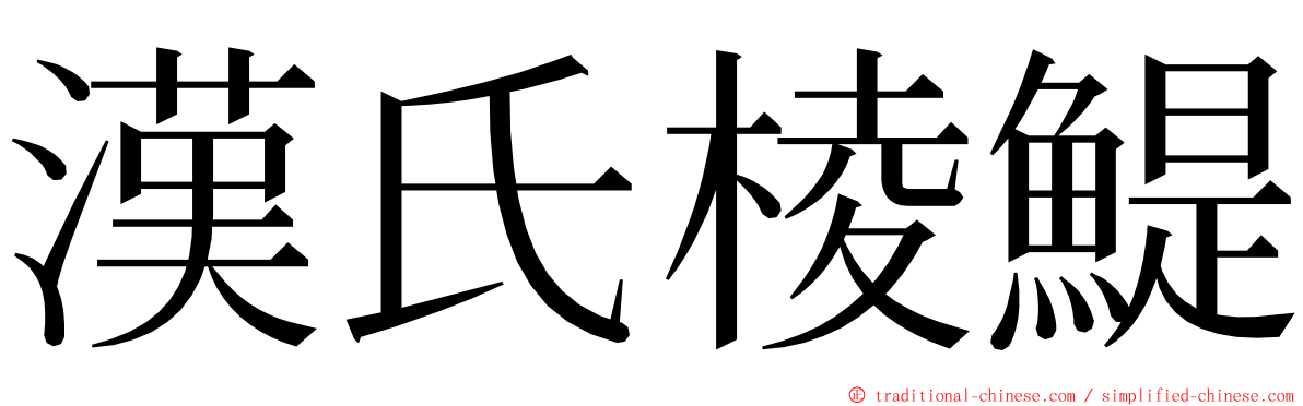 漢氏棱鯷 ming font
