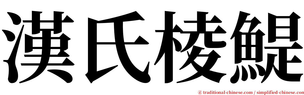 漢氏棱鯷 serif font