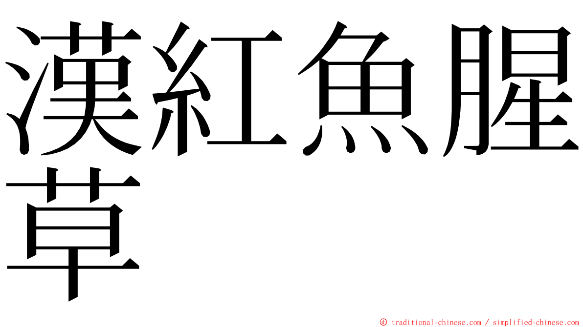 漢紅魚腥草 ming font