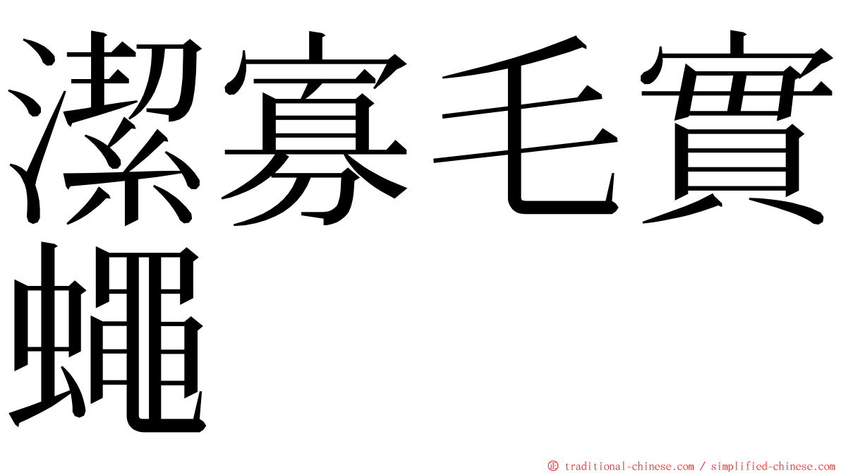 潔寡毛實蠅 ming font