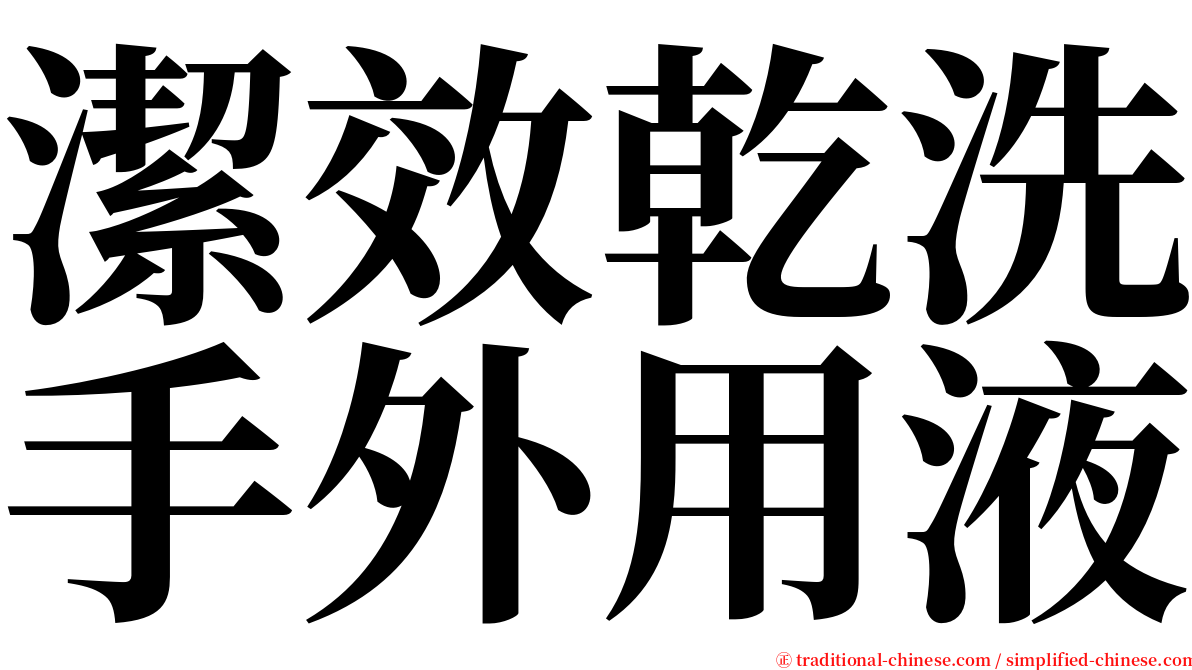 潔效乾洗手外用液 serif font