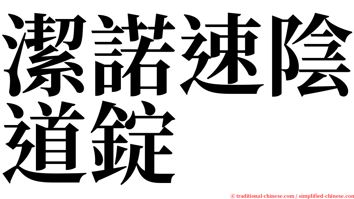 潔諾速陰道錠 serif font