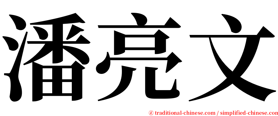 潘亮文 serif font