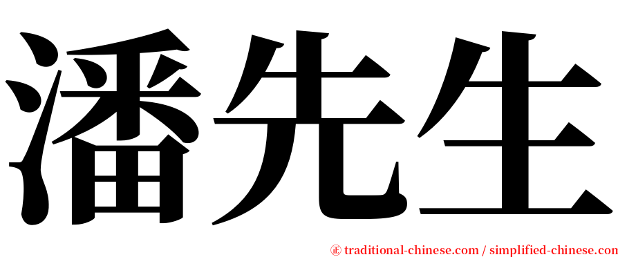 潘先生 serif font