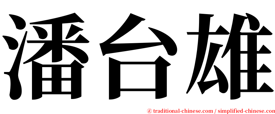 潘台雄 serif font