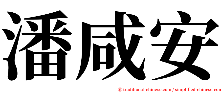 潘咸安 serif font