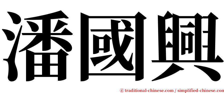 潘國興 serif font