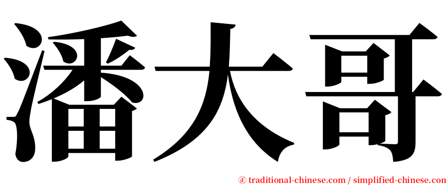 潘大哥 serif font