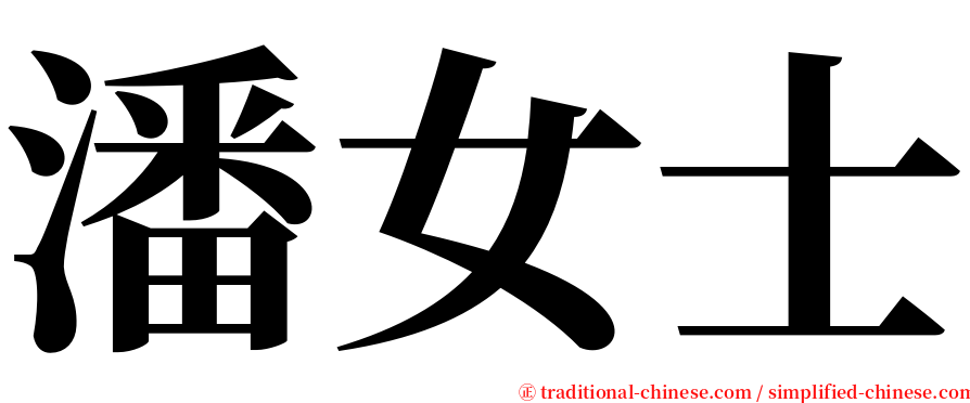 潘女士 serif font