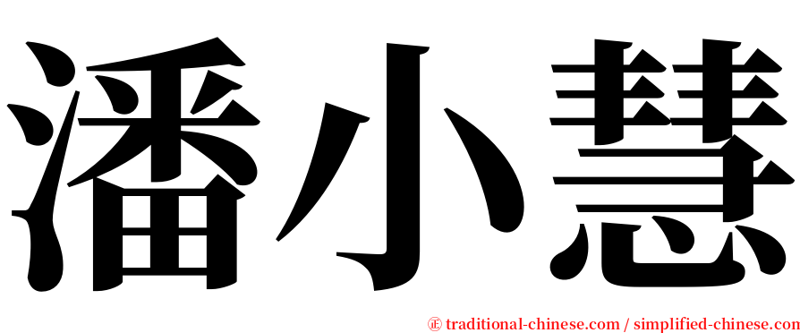潘小慧 serif font