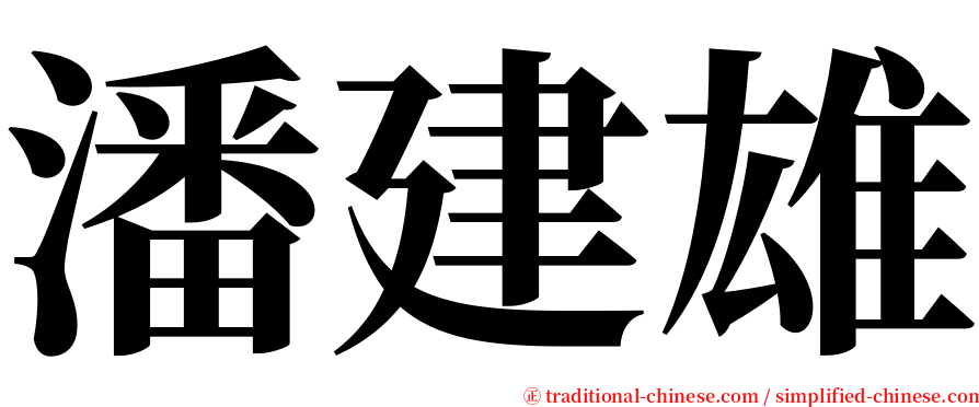 潘建雄 serif font