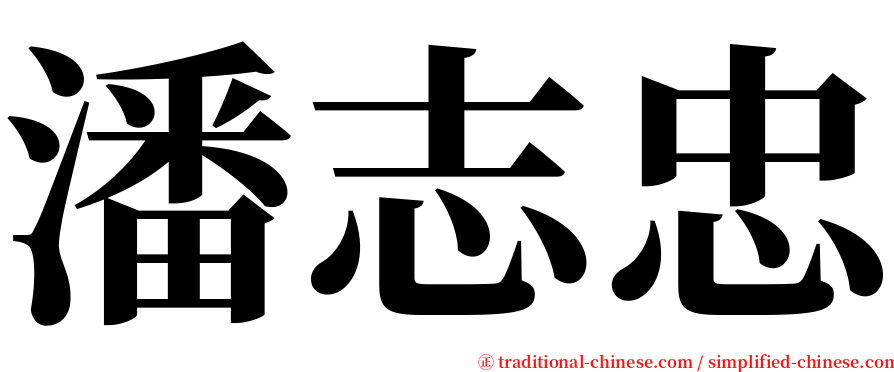 潘志忠 serif font