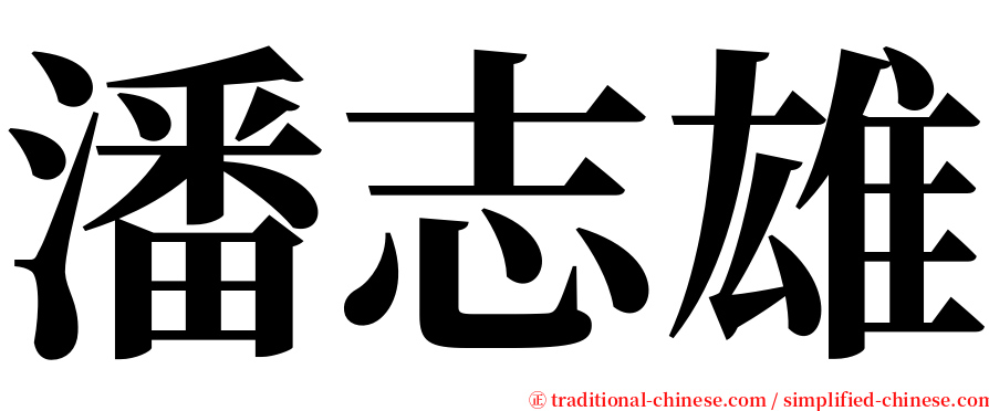 潘志雄 serif font