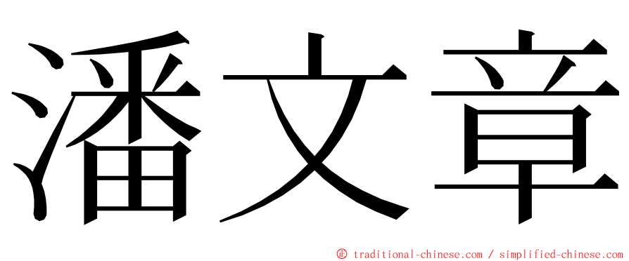 潘文章 ming font