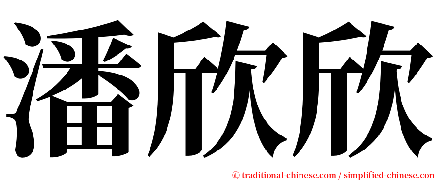 潘欣欣 serif font