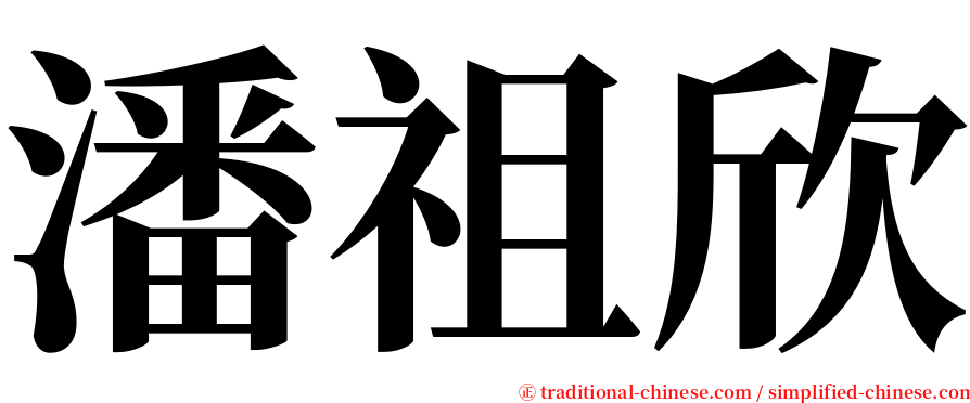 潘祖欣 serif font