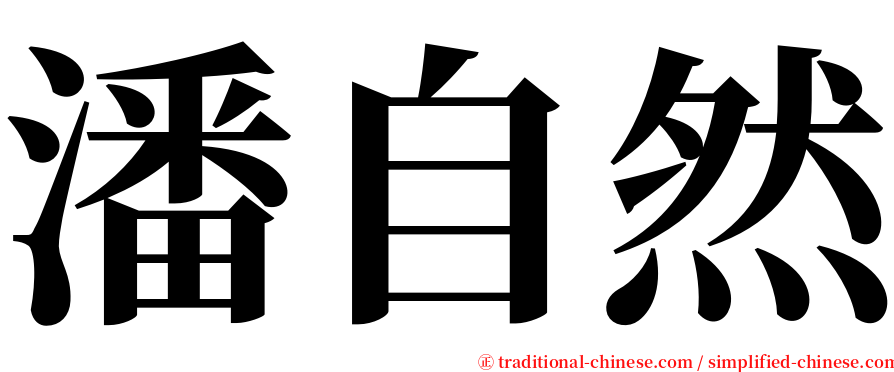 潘自然 serif font