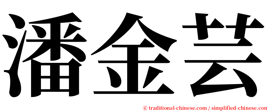 潘金芸 serif font